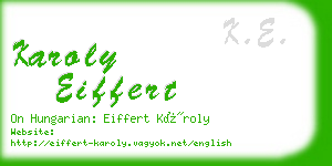 karoly eiffert business card